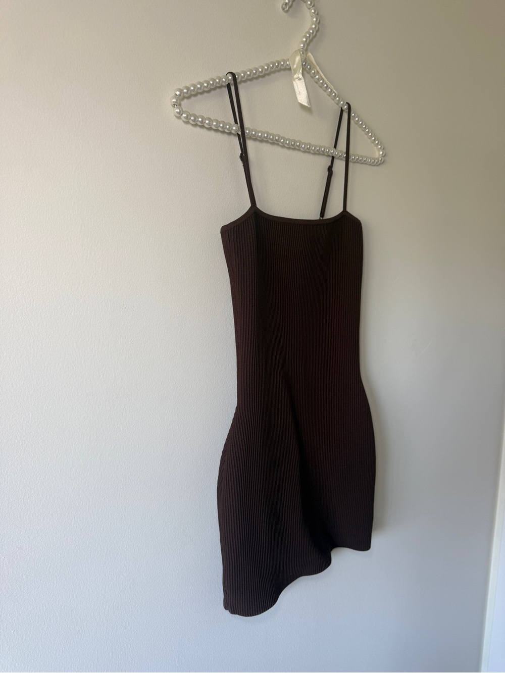 Babaton by Aritzia Ribbed Bodycon Mini Dress Adjustable Straps XS